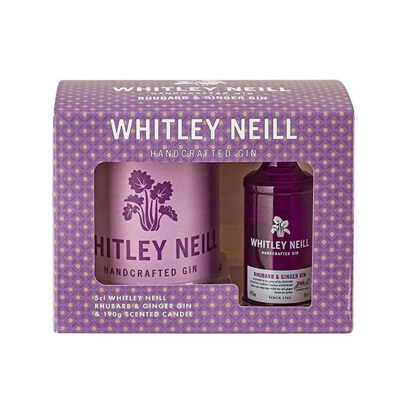Whitley Neill Rhubarb & Ginger and Candle Gift Set, 5 cl