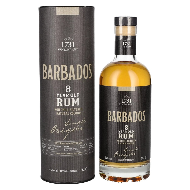 1731 Fine & Rare BARBADOS 8 Years Old Single Origin Rum GB 46% Vol. 0,7l in Giftbox