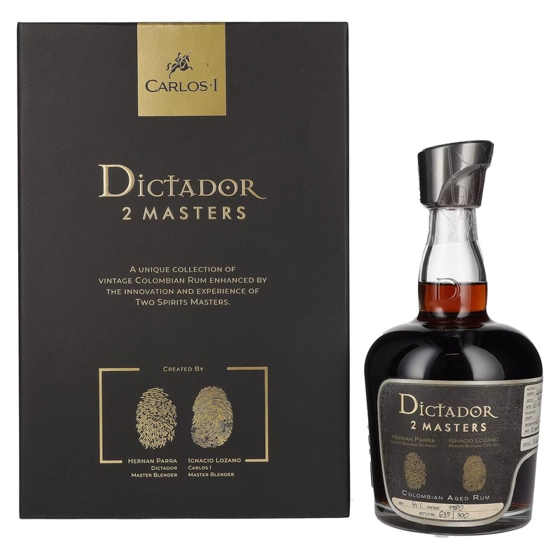 Dictador 2 MASTERS 41 Years Old Carlos I Colombian Aged Rum 1980 44% Vol. 0,7l in Giftbox