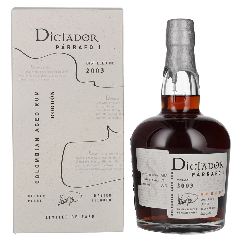 Dictador PARRAFO I 19 Years Old BORBON Vintage 2003 50% Vol. 0,7l in Giftbox