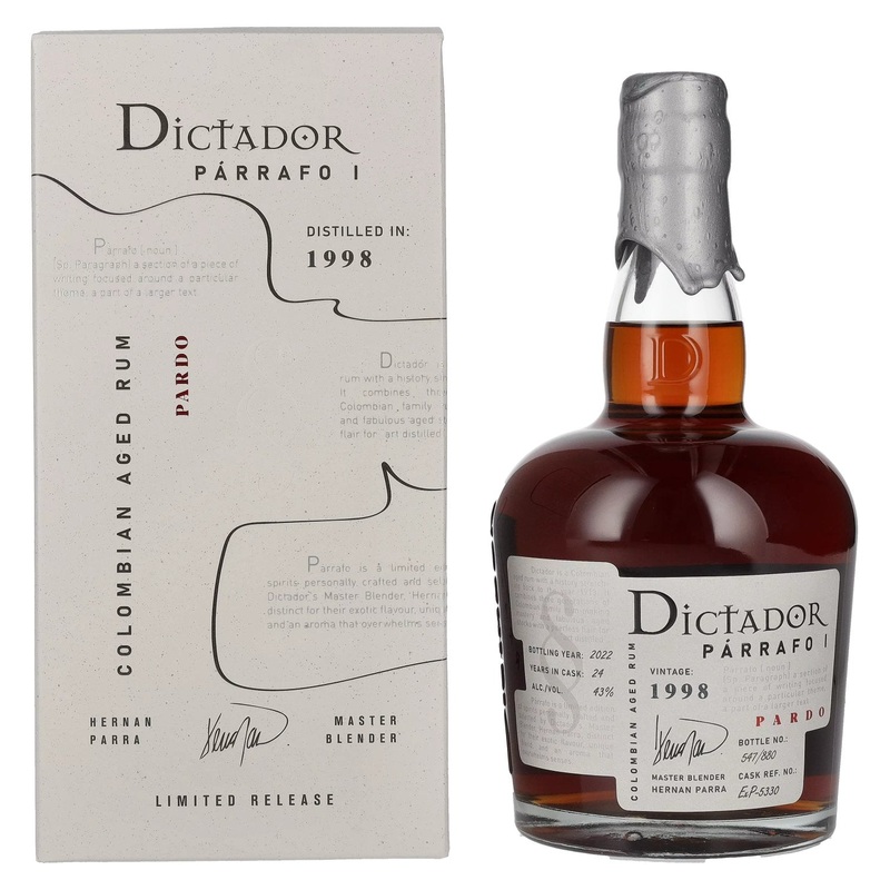 Dictador PARRAFO I 24 Years Old PARDO Vintage 1998 43% Vol. 0,7l in Giftbox