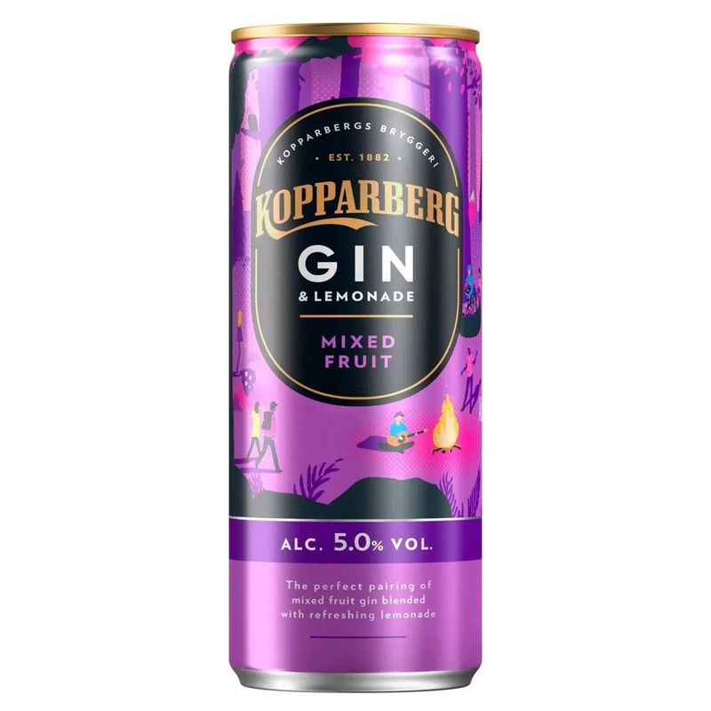 Kopparberg Mixed Fruit Gin and Lemonade Premixed Can, 250 ml