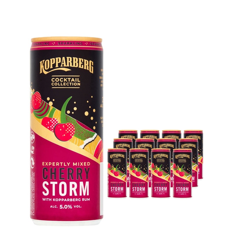 Kopparberg Sparkling Cherry Storm Rum Premixed Cocktail Multipack, 12 x 250 ml