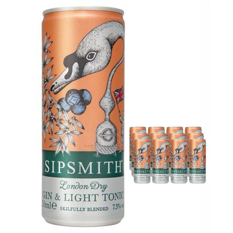 Sipsmith London Dry Gin & Light Tonic Premixed Cocktail Can Multipack, 12 x 250 ml