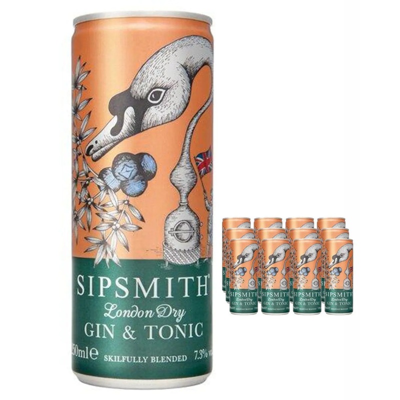 Sipsmith London Dry Gin & Tonic Premixed Cocktail Can Multipack, 12 x 250 ml