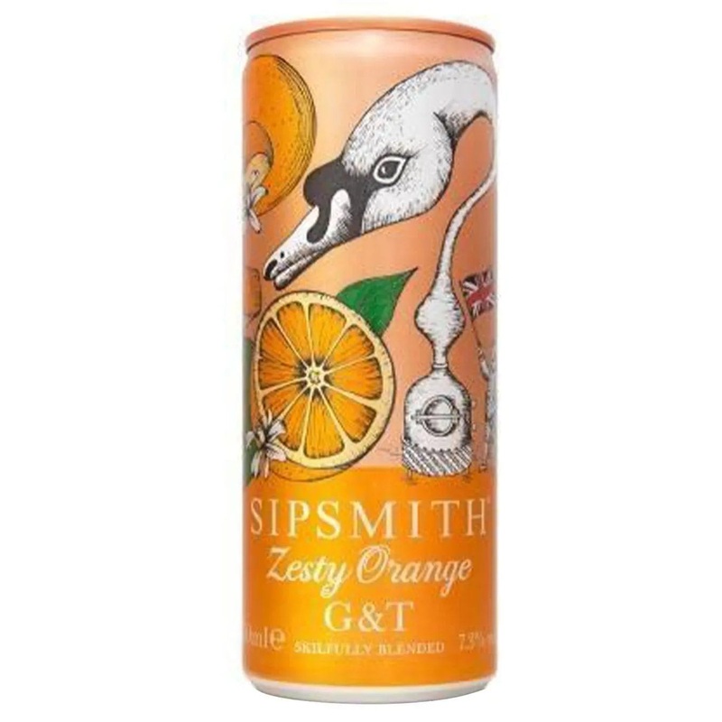 Sipsmith Zesty Orange Gin & Tonic Premixed Cocktail Can, 250 ml
