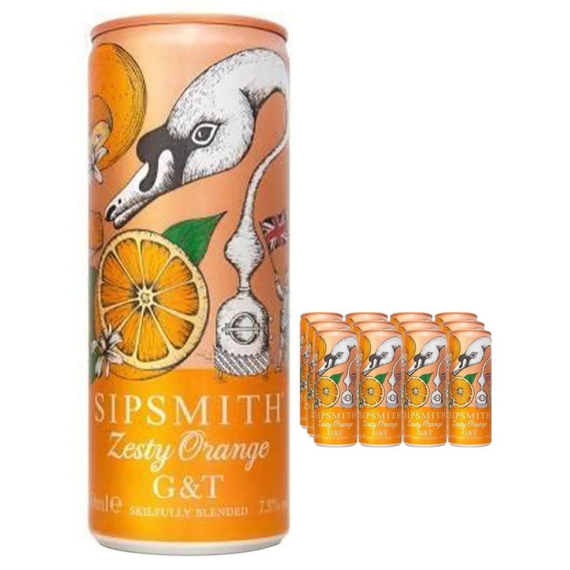 Sipsmith Zesty Orange Gin & Tonic Premixed Cocktail Can Multipack, 12 x 250 ml