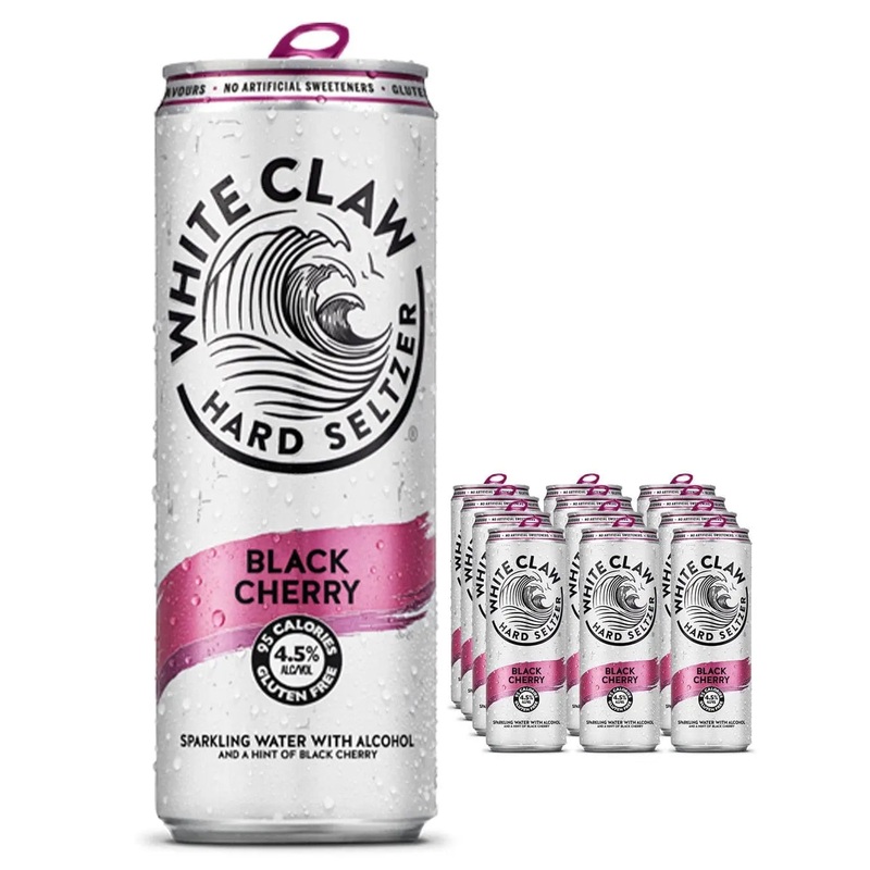White Claw Black Cherry Hard Seltzer Premixed Can Multipack, 12 x 330 ml