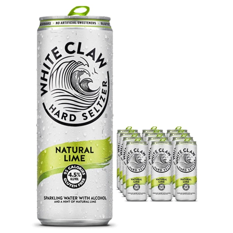 White Claw Natural Lime Hard Seltzer Premixed Can Multipack, 12 x 330 ml