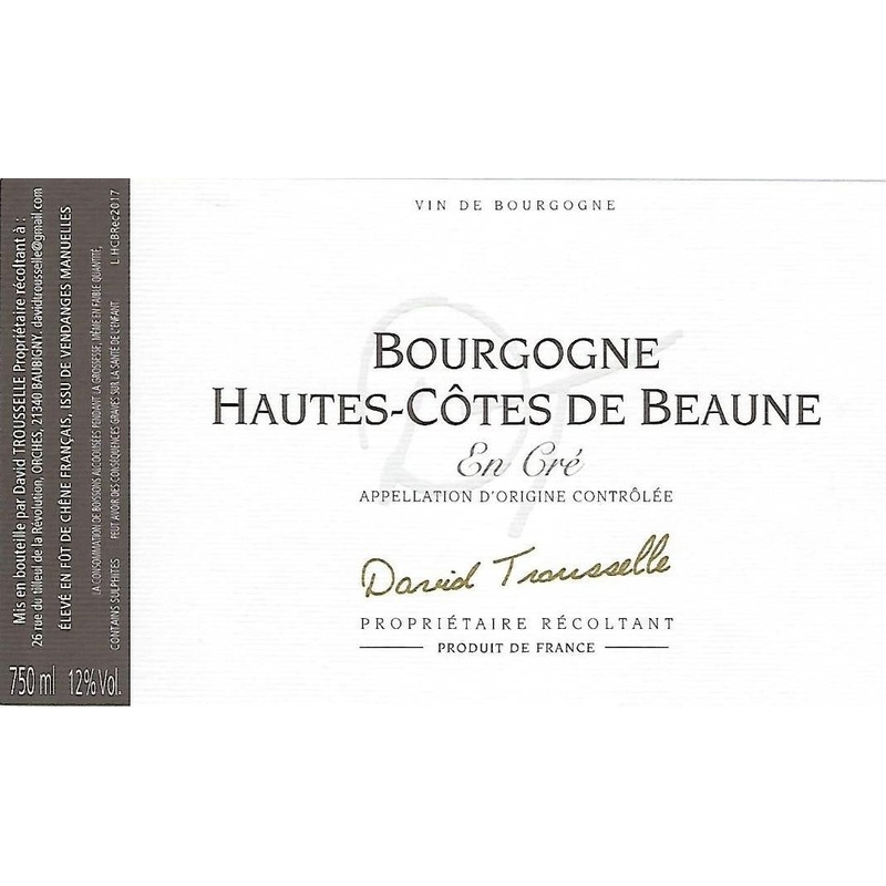 David Trousselle Hautes-Cotes De Beaune En Cre Rouge 2022 750ml