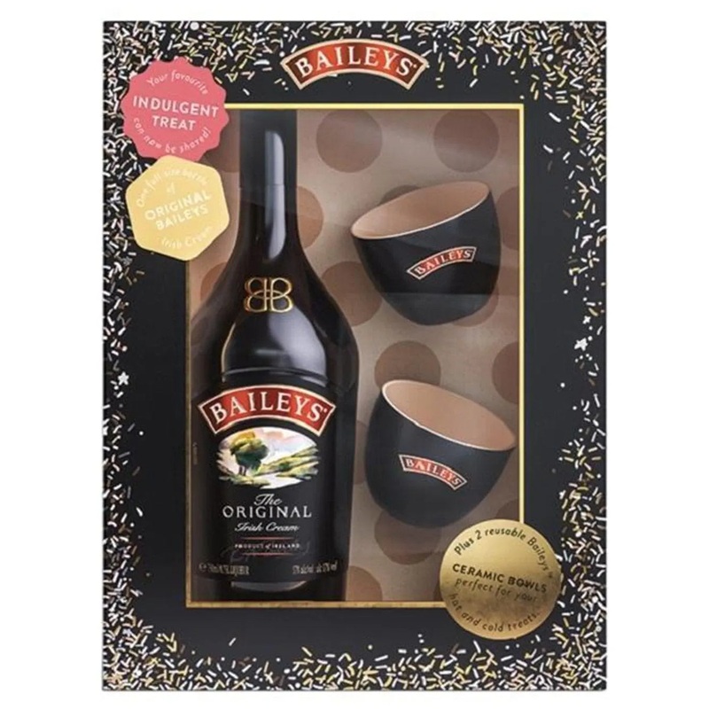 Baileys Original Irish Cream Gift Pack With 2 Ceramic Bowls, 70 cl
