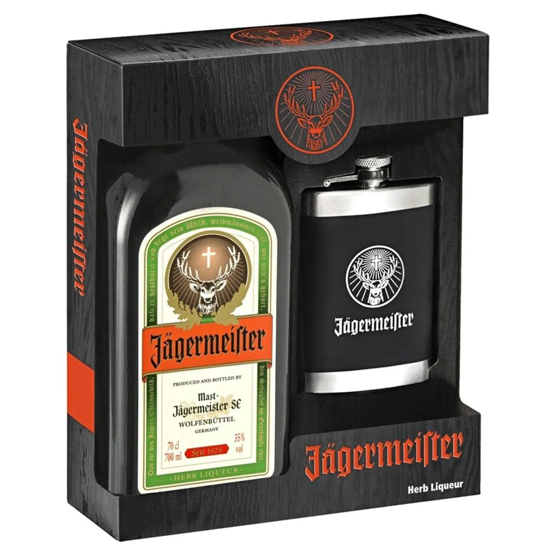 Jagermeister Hip Flask Gift Set, 70 cl