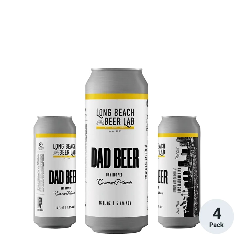 Long Beach Beer Lab Dad Beer 16oz 4 Pack Can