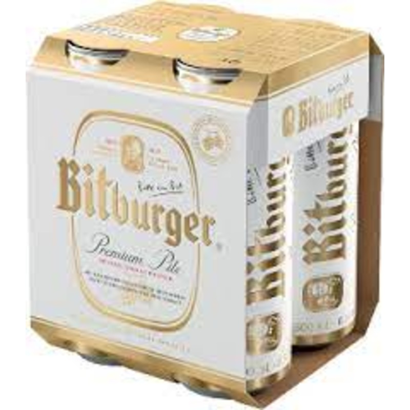 Bitburger 500ml can 4 pack