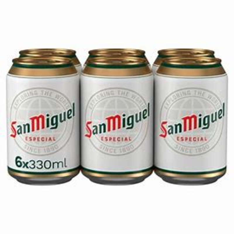 San Miguel 6 Pack 33cl Can 4.5% DRS