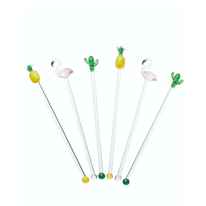 BarCraft Glass Cocktail Stirring Sticks