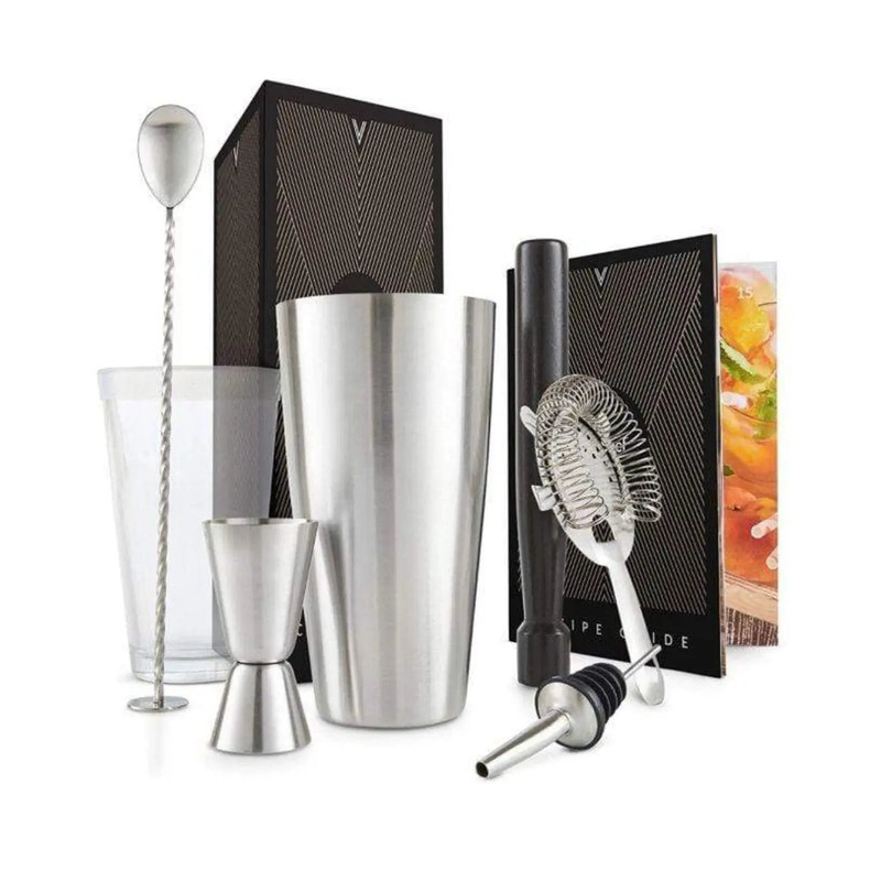 VonShef Stainless Steel 8pc Boston Cocktail Set