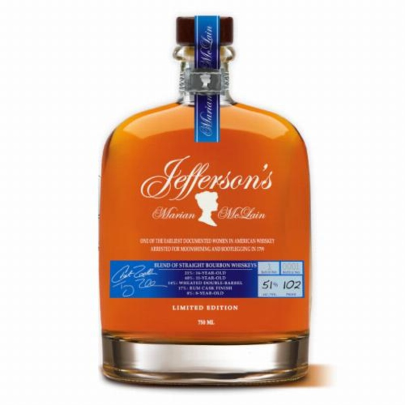 Jefferson's Bourbon Blend of Straight Bourbon Whiskeys Marian Mclain 101 Proof 750ml
