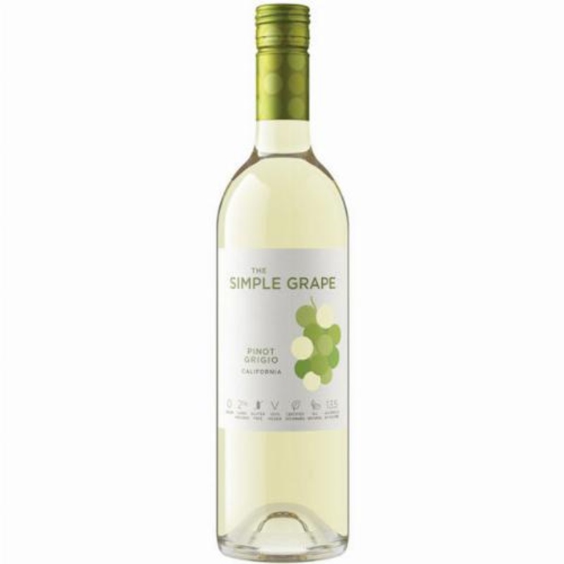 The Simple Grape, Pinot Grigio California 2021 750ml Vegan, Sustainable, Gluten Free