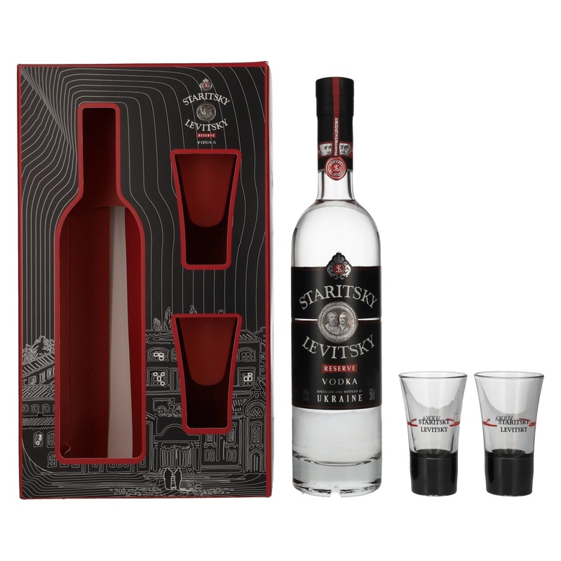 Staritsky & Levitsky RESERVE Vodka 40% Vol. 0,5l in Giftbox with 2 glasses